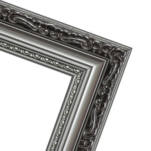 Wąska srebrna ramka z ornamentem